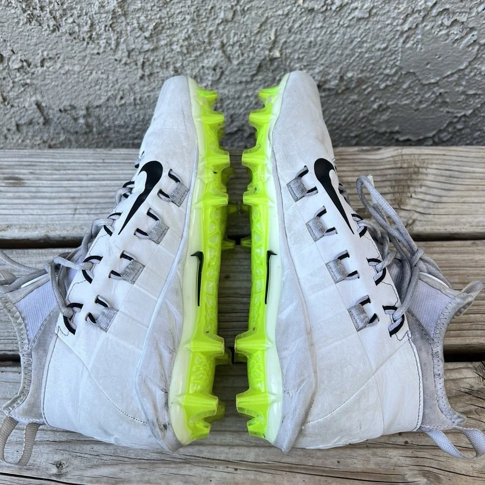 Nike Shoes Men Size 8 Alpha 6 Huarache Elite‎ LAX White Mid Lacrosse Cleats